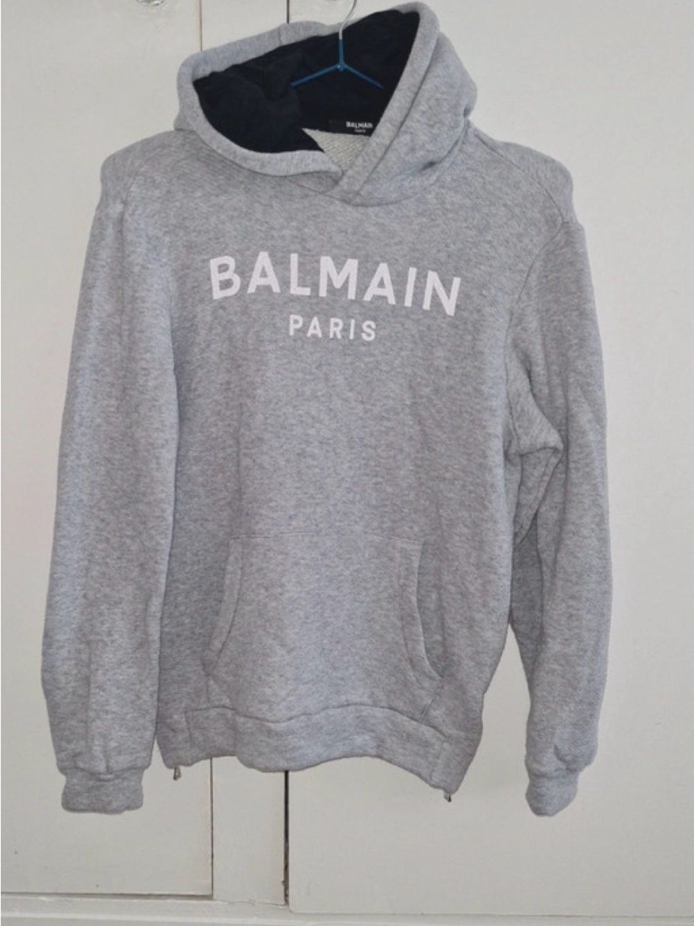 Balmain Gray Hooded Logo Sweatshirt & tracksuit